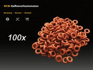 100x Dichtung O-Ring rot zu 4mm Druckschlauch DeLonghi Kaffeevollautomat