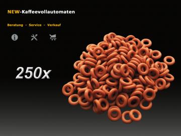 250x Dichtung O-Ring rot zu 4mm Druckschlauch DeLonghi Kaffeevollautomat