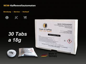 30x Clean o Coffee descaling tablet 18g in a flow pack