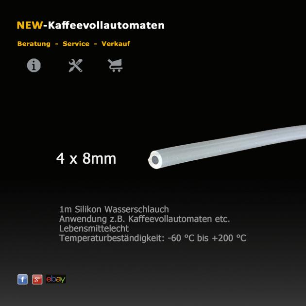 Silikon Schlauch 4x8mm lebensmittelecht zu Kaffeevollautomat
