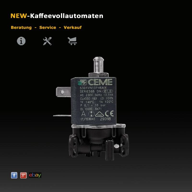 DeLonghi 3 Wege Magnetventil Solenoidventil CEME zu EAM ESAM Kaffeevollautomat