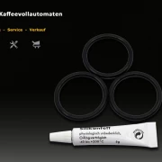 Delonghi Maintenance Kit with black piston o-rings and food grade silicone grease