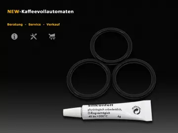 Dichtungsset O-Ringe schwarz Silikonfett 4 tlg zu DeLonghi Kaffeevollautomat