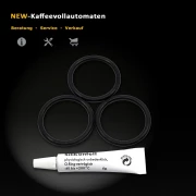 Delonghi Maintenance Kit with black piston o-rings and food grade silicone grease