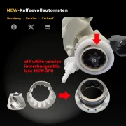 Mahlkegel und Mahlring mit Halterung zu diversen Delonghi Mahlwerken im Kaffeevollautomat