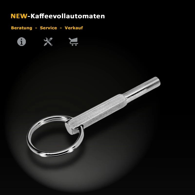 Oval head key with ring for the Jura AEG and Krups coffee machines